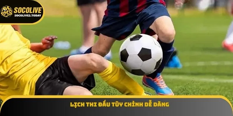 Lịch thi đấu tùy chỉnh dễ dàng